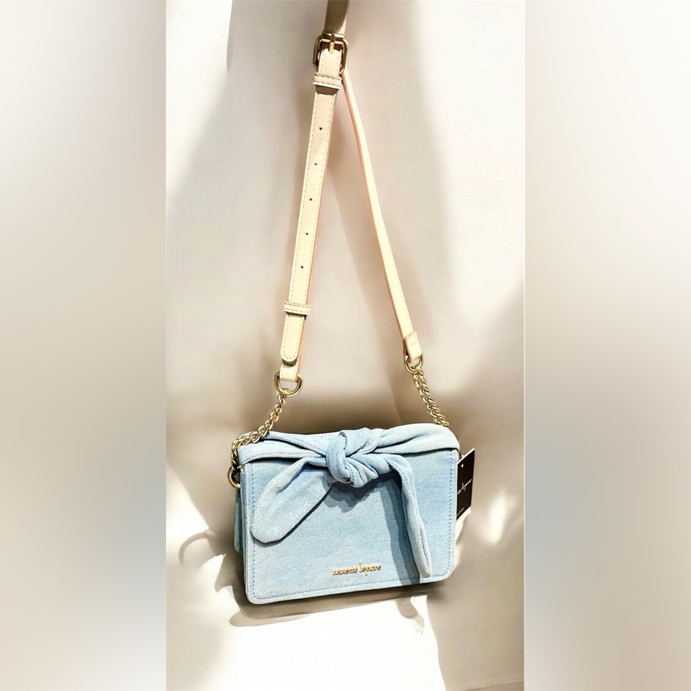 🚨LOW START🚨Nanette Lepore DENIM Crossbody Chain & Vegan Leather - Picture 2 of 2